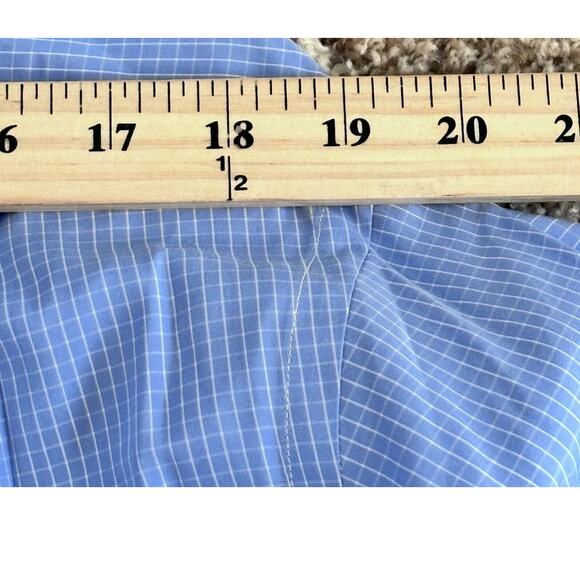 Ralph Lauren Purple Label Blue Check French Cuff Spread Collar Large 16.5/37 - Picture 8 of 8